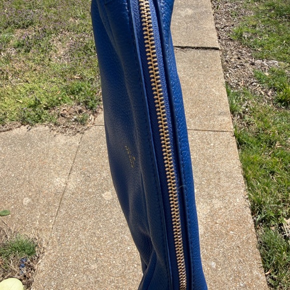 Fossil Royal Blue Leather Shoulder Tote with Detachable Strap - Picture 4 of 4